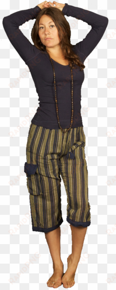 striped 3/4 lounge pants - girl