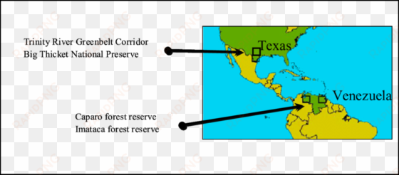 study areas in two countries usa and venezuela - united states of america