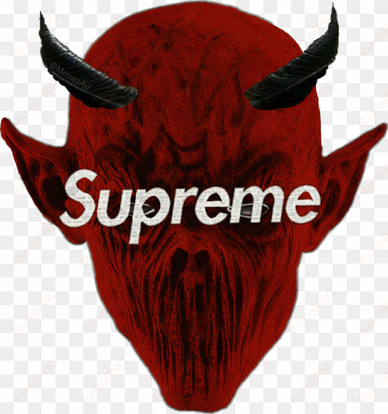 supreme horns devil logo demon mask bape head hat hollo