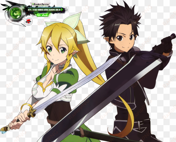 sword art online kirito and leafa - kirito and leafa png