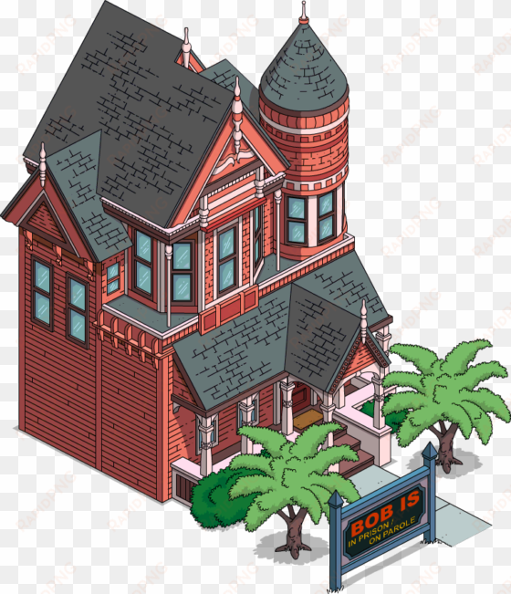 tapped out bob's victorian house - simpsons sideshow bob home