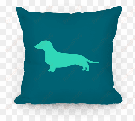 teal wiener dog pillow - going for a nap
