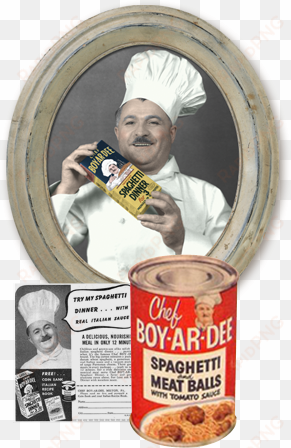 the chef boyardee brand is named after its founder, - hector boiardi original can