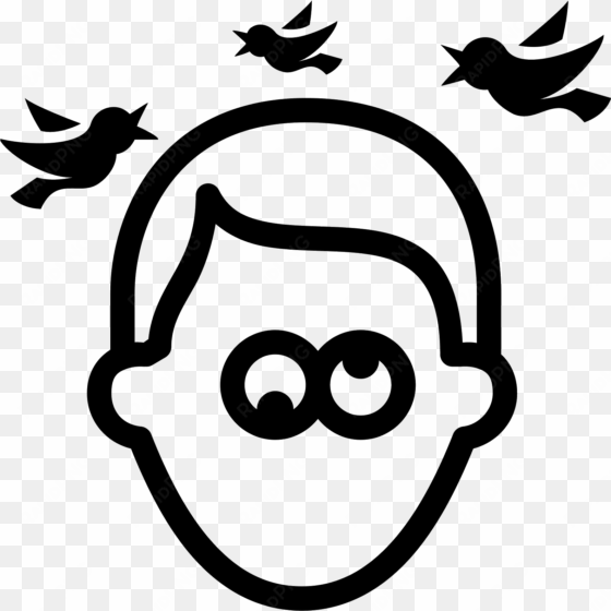 the icon is a logo of dizzy person - dizzy head silhouette transparent