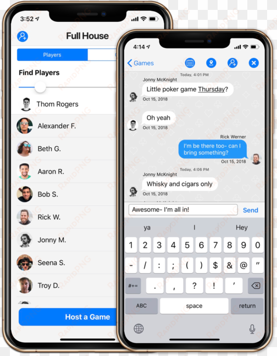the ios app that allows you to connect with players, - smartphone