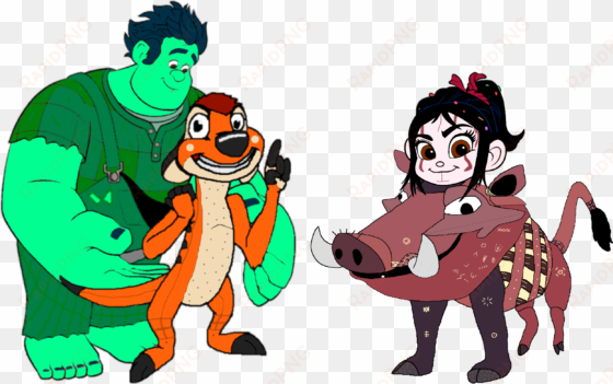 the lion king's timon and pumbaa images wreck-it ralph - wreck it ralph lion king