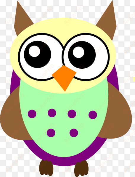this free clip arts design of purple green brown owl - brown owls clipart png