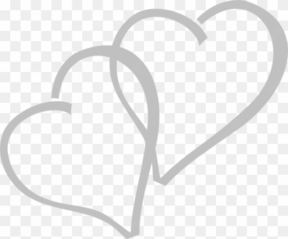 this free clipart png design of silver hearts clipart - double heart icon png