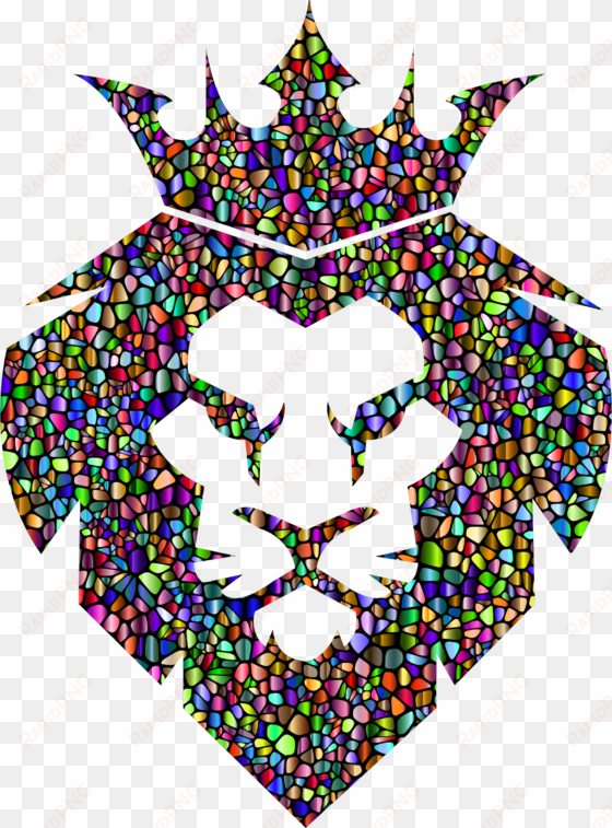 this free icons png design of chromatic tiles lion