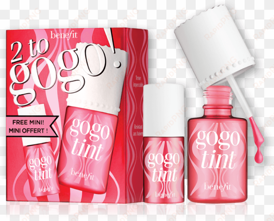 this gogotint value set includes a full-size and free - benefit cosmetics gogotint cheek & lip stain