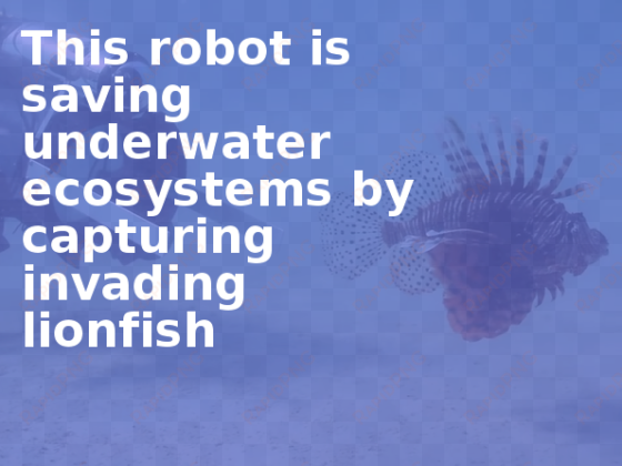 this robot is saving underwater ecosystems by capturing - life long learner
