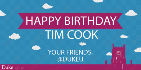 tim cook happy birthday to this blue devil pic - life motto eat sleep be happy repeat tile coaster