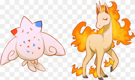 togekiss and rapidash - cartoon