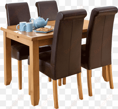 toronto oak dining table with 4 chairs - kitchen & dining room table
