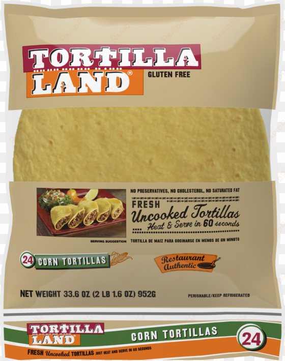 tortillaland uncooked corn tortillas, - tortilla land medium fresh uncooked flour tortillas,