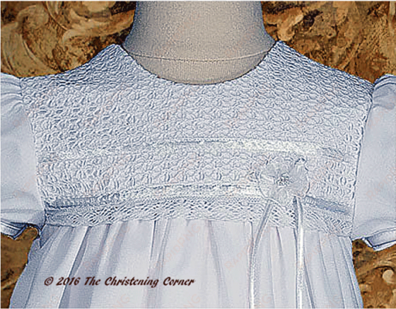 tricot overlay & lace christening dress - blouse