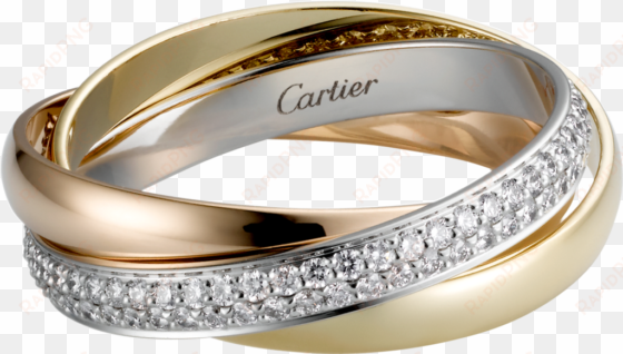 trinity ring, small modelwhite gold, yellow gold, pink - cartier russian wedding band