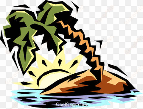 tropical island royalty free vector clip art illustration