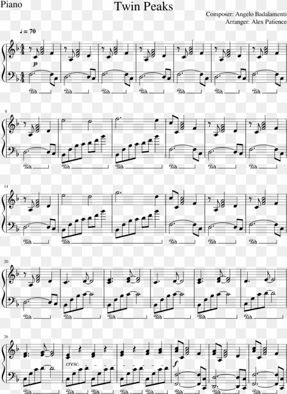 twin peaks tv theme tune - renesmee's lullaby piano partitura