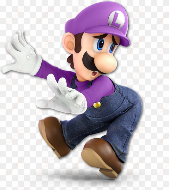ultimatei recolored luigi's smash 5 render to purple - super smash bros ultimate luigi render