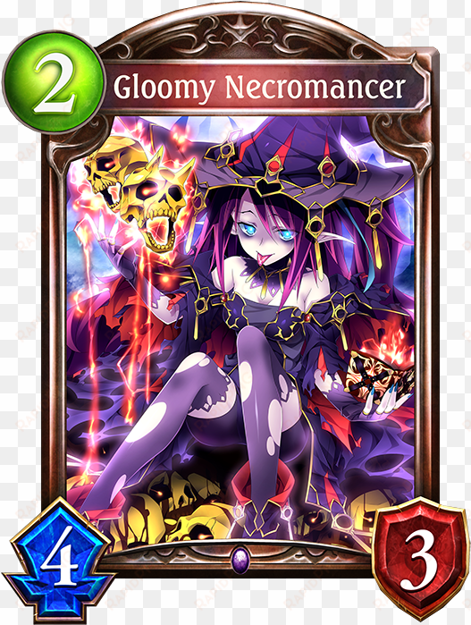 unevolved gloomy necromancer evolved gloomy necromancer - shadowverse fenrir