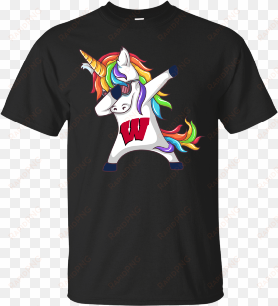 unicorn dabbing hiphop wisconsin badgers t-shirt - vw unicorn t shirt