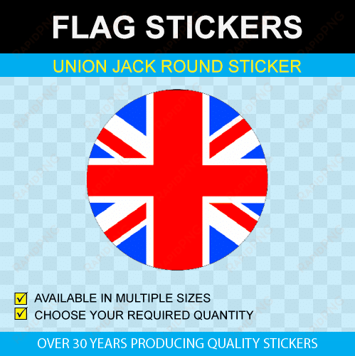 union jack round flag stickers - british invasion