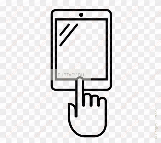 vector icon of index finger pushing home button on - ebook clip art