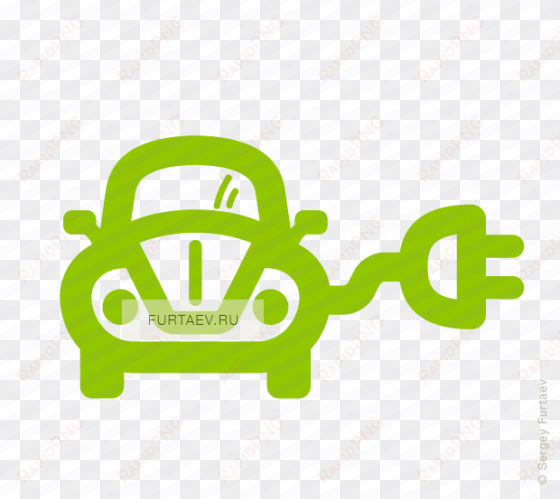 vector icon of retro style automobile with electric - electric car icon png green