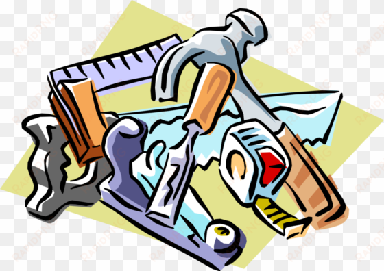 vector illustration of carpentry and woodworking tools - carpenter tools clipart png