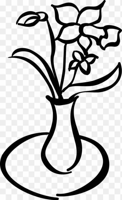 vector illustration of cut flowers in glass vase
