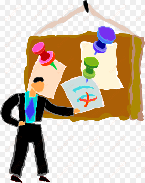vector illustration of posting messages on bulletin - illustration