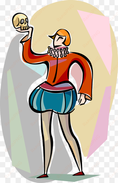 vector illustration of thespian actor performs shakespeare's - hamlet
