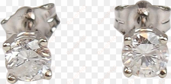 vintage 14k white gold .72 ctw diamond stud earrings