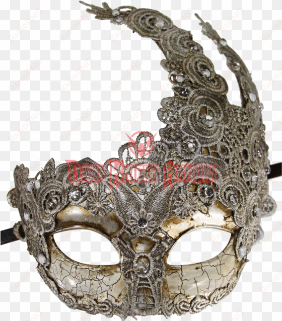 vintage gray lace carnival mask - kayso lm006b vintage gray lace