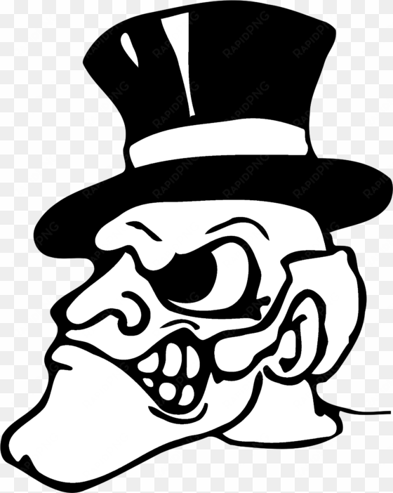 wake forest demon deacons logo black and white - wake forest university