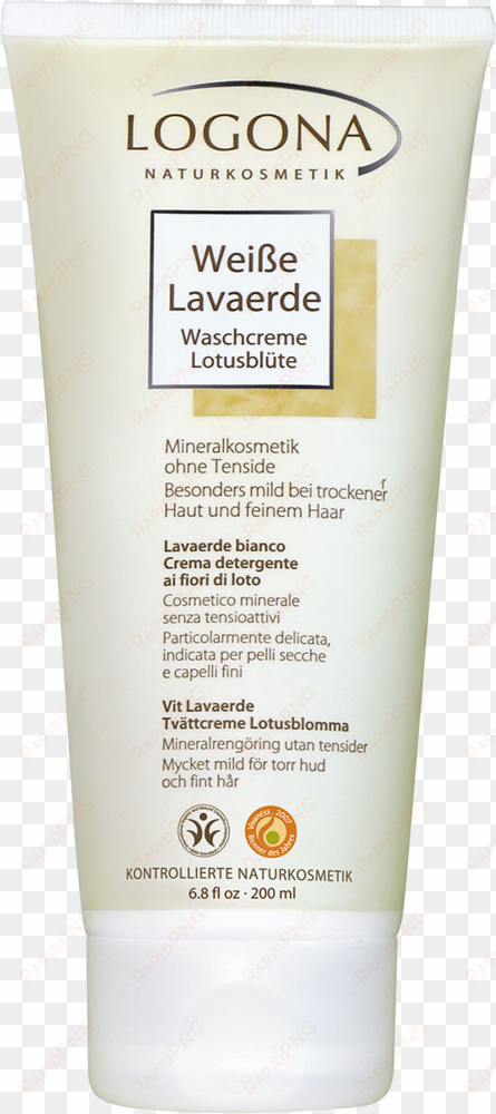 white kaolin lotus flower wash cream - logona natural body care hair care - mineral hair cleansers