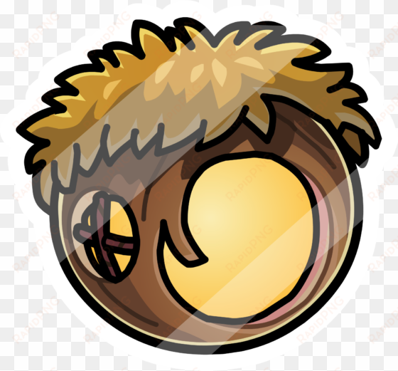 wild puffle treehouse pin icon - illustration