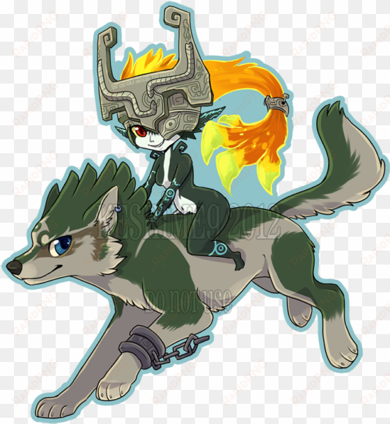 wolf link midna by =keshimeg on deviantart - chibi midna and wolf link