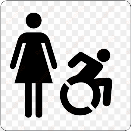 women handicapped restroom sign - rae - accessible icon - 40" handicap stencil with parking