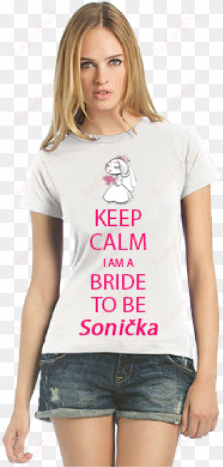 women's t-shirt keep calm - b&c tw040 exact 190 ladies tee atoll - size: xl