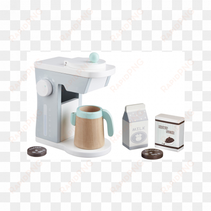 wooden coffee maker set in grey - kids concept toy coffee maker set white