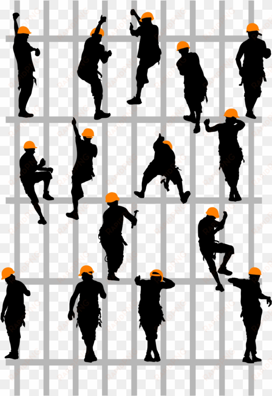 workers - construction worker silhouette png