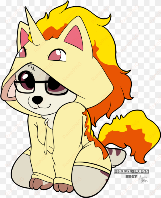 [ych commission] ffyrnig rapidash hoodie - cartoon