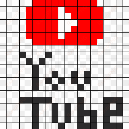 youtube logo mini perler bead pattern / bead sprite - logo in graphic paper