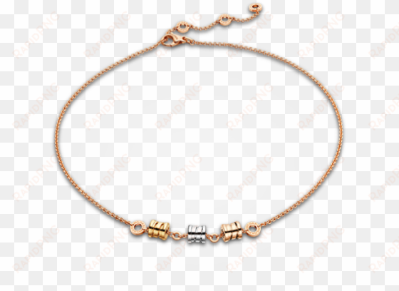 zero stationary link necklace, , necklace, bvlgari, - bracelet femme or rose